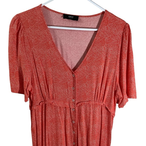 Able Coral V-Neck Midi Sundress with Dolman Sleeves - Picture 2 of 9